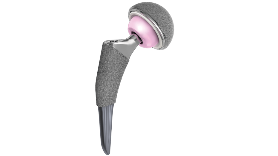 TRI LOCK hip joint implant stem with acetabular cup